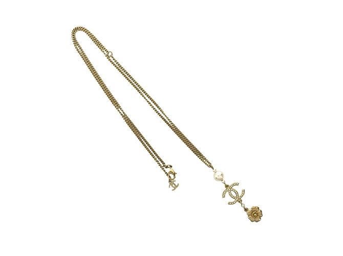 Collana placcata in oro con fiore Coco Mark di Chanel Bianco D'oro - vista 3