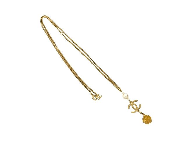 Collana placcata in oro con fiore Coco Mark di Chanel Bianco D'oro - vista 4