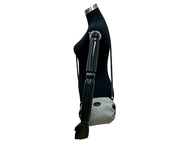 Bolsa de ombro mini em couro com padrão de logo GG Old Micro da Gucci Azul marinho - vista 2