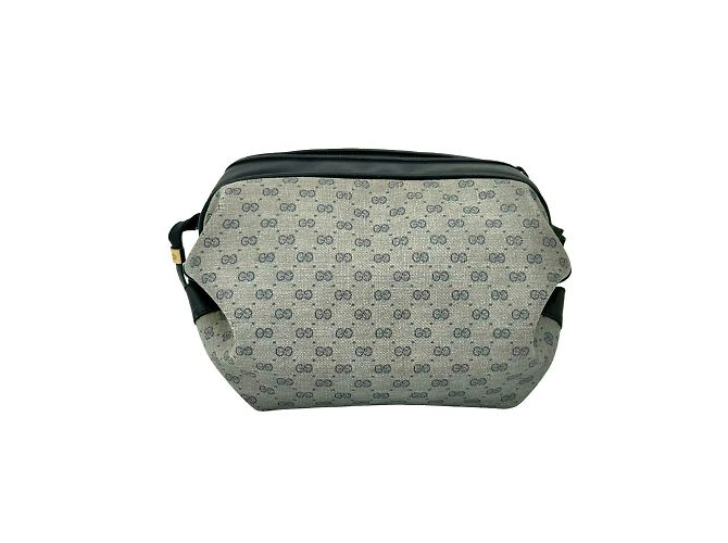 Bolsa de ombro mini em couro com padrão de logo GG Old Micro da Gucci Azul marinho - vista 3