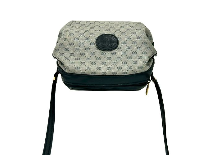 Bolsa de ombro mini em couro com padrão de logo GG Old Micro da Gucci Azul marinho - vista 4