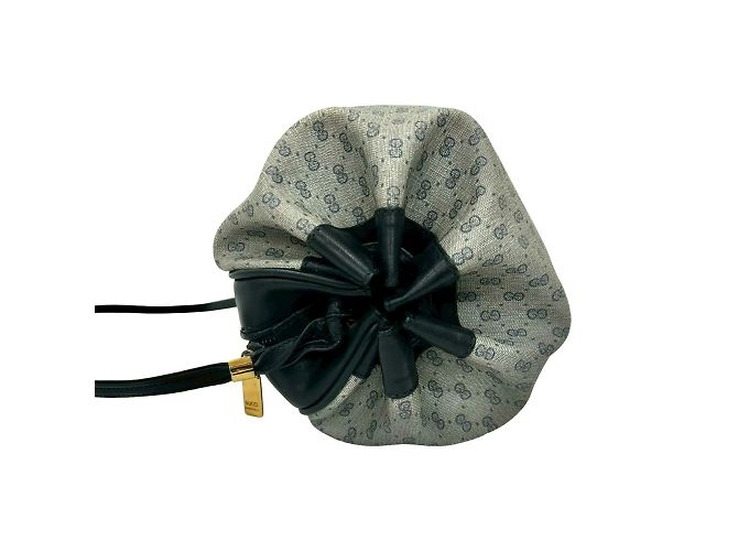 Bolsa de ombro mini em couro com padrão de logo GG Old Micro da Gucci Azul marinho - vista 5