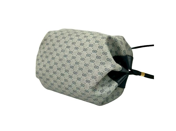 Bolsa de ombro mini em couro com padrão de logo GG Old Micro da Gucci Azul marinho - vista 8
