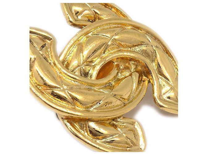 Chanel CC Clip-On Quilted Metal D'oro - vista 2