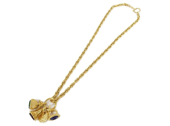 Collier multi-couleurs Chanel Rouge Bleu Doré Vert - vue 2