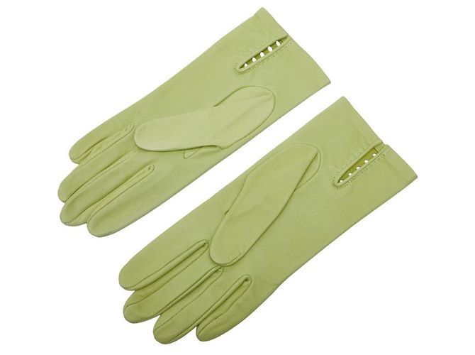 Luvas de pele de cordeiro Hermès 6 1/2 Verde - vista 2