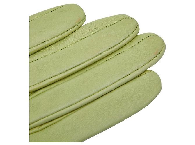 Luvas de pele de cordeiro Hermès 6 1/2 Verde - vista 3
