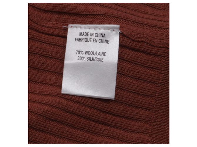 Rippstrick-Rollkragenpullover aus rostfarbener Wolle von Theory Orange - Ansicht 5