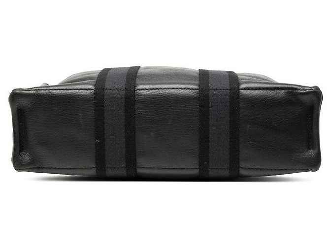 Hermès Herbag PM Halbleder Canvas Leder Tote Bag Schwarz - Ansicht 3