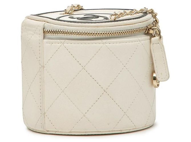 Borsa a spalla in pelle di vitello Chanel Coco Mark AP2193 con catena Bianco - vista 2