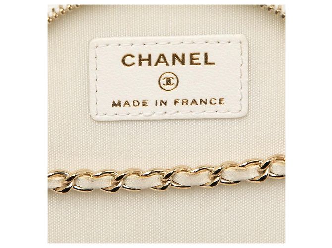 Borsa a spalla in pelle di vitello Chanel Coco Mark AP2193 con catena Bianco - vista 5