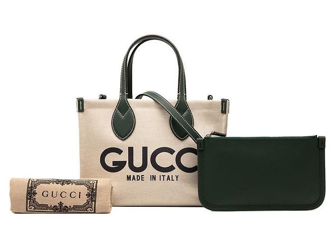 Borsa 2 in 1 in tela e pelle con logo Gucci Marrone Beige - vista 7