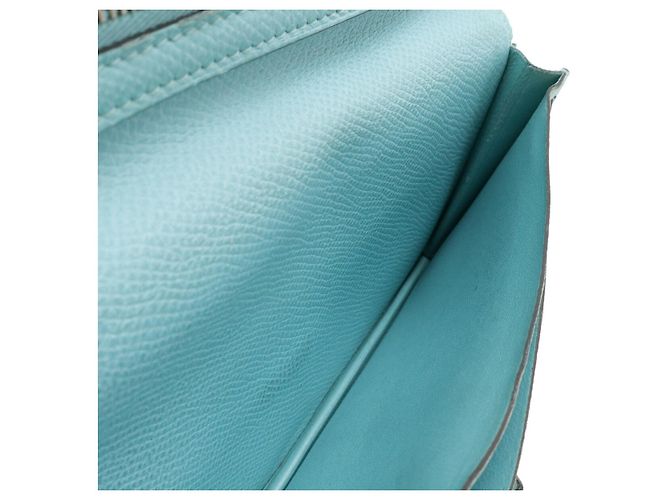 Béarn Hermès BEARN SOUFFLET Epsom Langbörse Blau - Ansicht 6