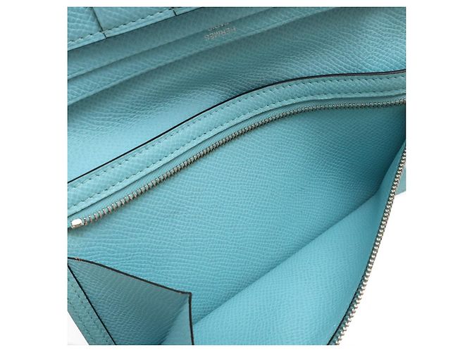 Béarn Hermès BEARN SOUFFLET Epsom Langbörse Blau - Ansicht 8