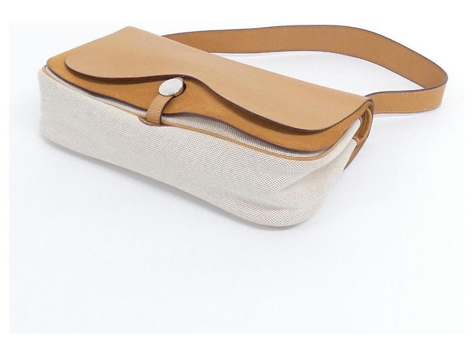 Borsa Hermès Colorado MM in tela Liège H Marrone Beige - vista 3