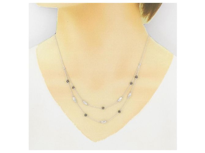 Autre Marque Collana di diamanti in oro bianco Au750 Argento - vista 6