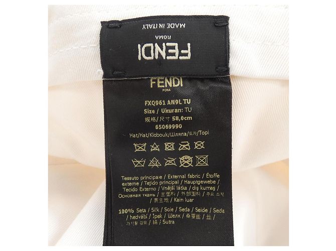 Fendi FXQ961 AN9LTU Cap Weiß Orange - Ansicht 3