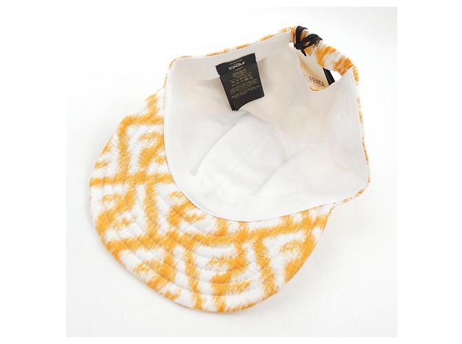 Fendi FXQ961 AN9LTU Cap Weiß Orange - Ansicht 5