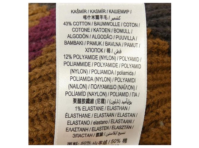 Falda de cachemira Burberry 80557341 Castaño Negro Blanco - vista 4