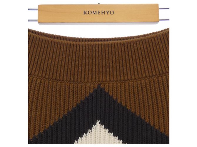 Falda de cachemira Burberry 80557341 Castaño Negro Blanco - vista 6
