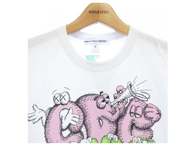 Autre Marque Camiseta KAWS de Comme des Garçons Shirt Rosa Blanco Verde - vista 5