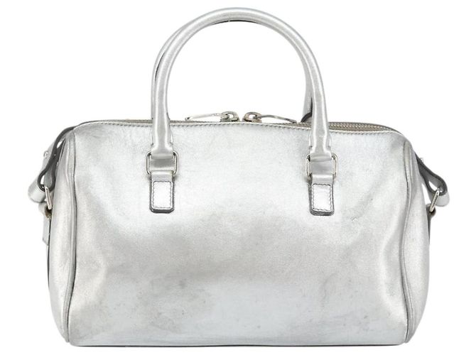 Klassische Duffle-Tasche aus Leder 24 von Saint Laurent Silber - Ansicht 2