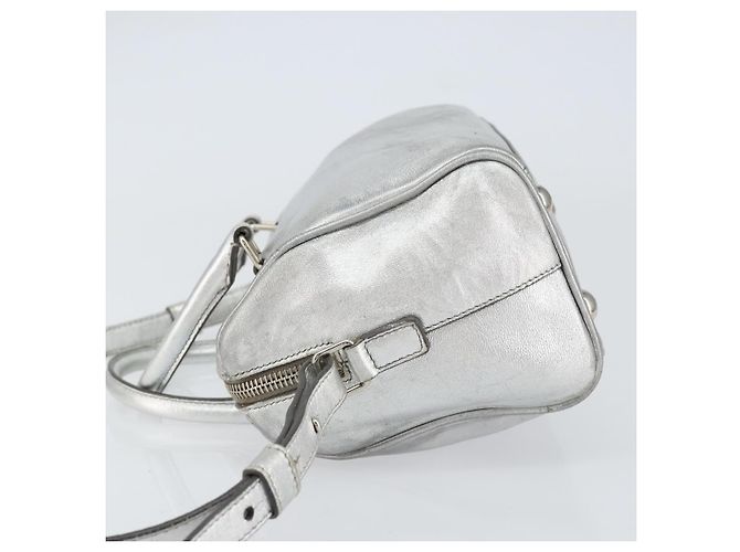 Klassische Duffle-Tasche aus Leder 24 von Saint Laurent Silber - Ansicht 4