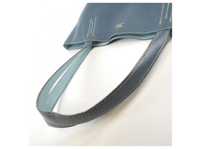 Hermès Double Sens Handtasche Blau - Ansicht 7