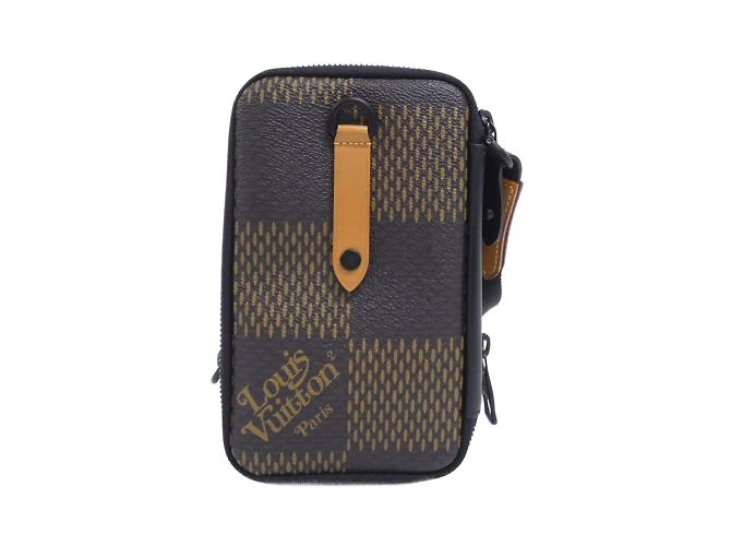 Pouch Doppio per Telefono Damier Gigante Louis Vuitton Marrone Nero - vista 2