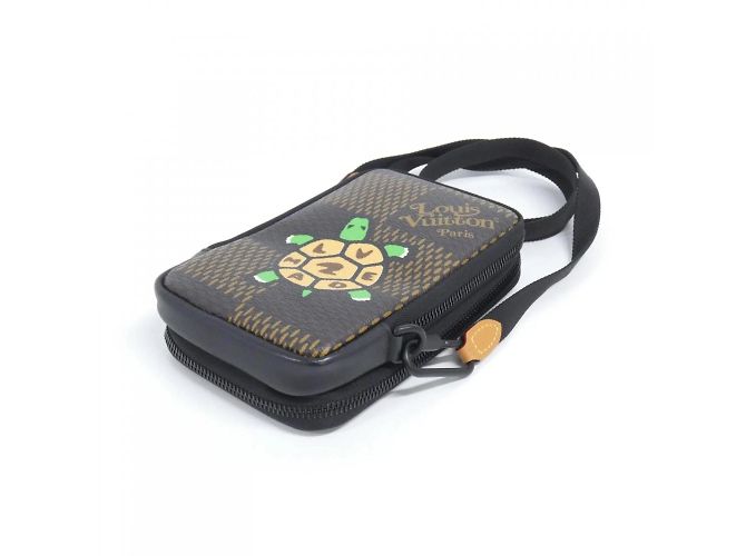 Pouch Doppio per Telefono Damier Gigante Louis Vuitton Marrone Nero - vista 3