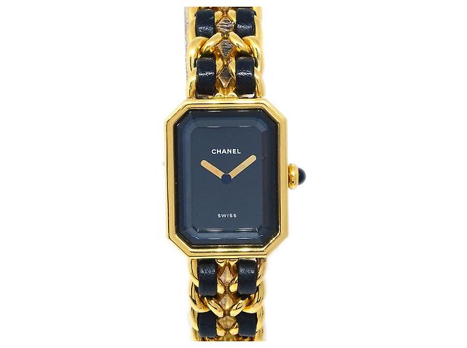 Chanel Premiere Rock Quartzo Metal Folheado e Couro 20 - vista 3