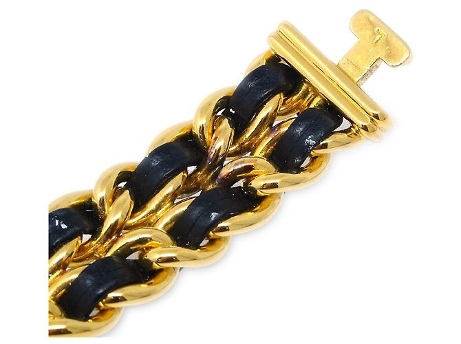 Chanel Premiere Rock Quartzo Metal Folheado e Couro 20 - vista 6