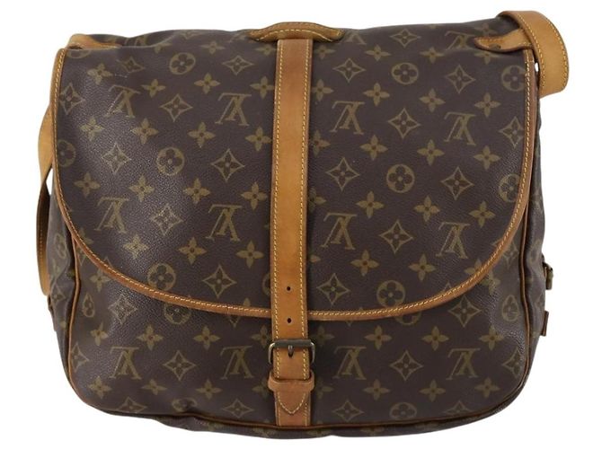 Bolsa Saumur Louis Vuitton em lona Monogram 35 Marrom - vista 2