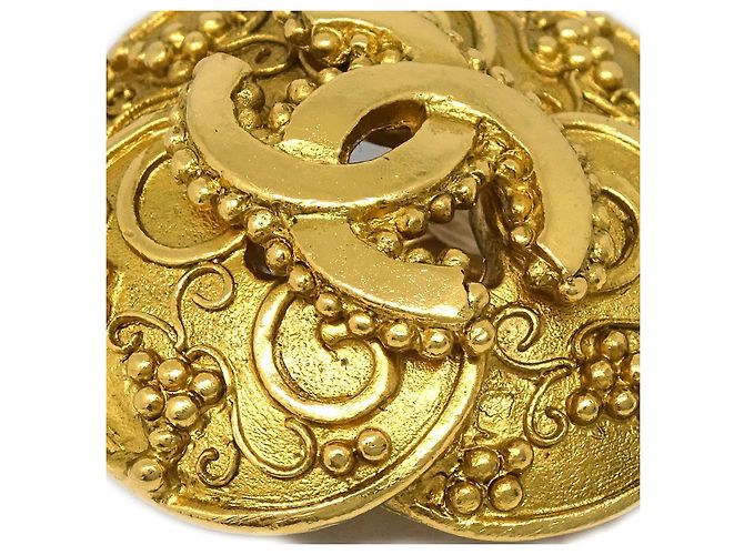 Chanel Clover Round Clip-On Metal D'oro - vista 3