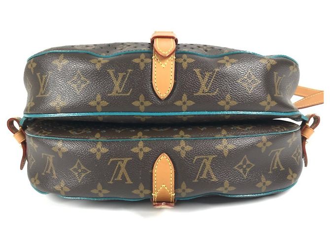 Louis Vuitton Monogram Perforierte Flore Saumur Schultertasche Braun Blau - Ansicht 5