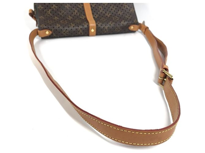 Louis Vuitton Monogram Perforierte Flore Saumur Schultertasche Braun Blau - Ansicht 7