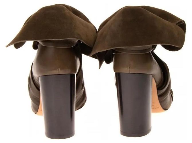 Botines de cuero ISABEL MARANT Verde oliva - vista 6