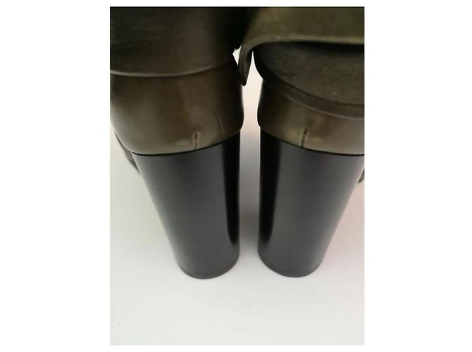 Botines de cuero ISABEL MARANT Verde oliva - vista 7