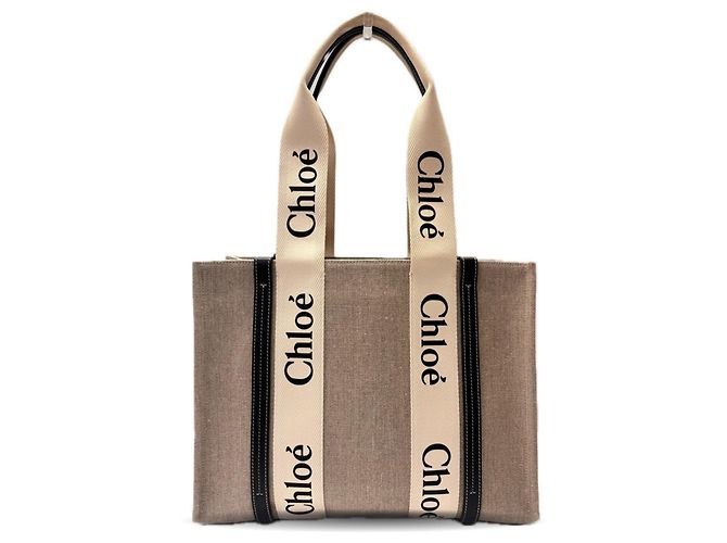 Chloé Woody Medium Tote Bag Beige - Ansicht 2