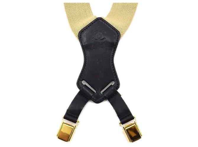 Bretelle in tela con logo Chanel Beige - vista 2
