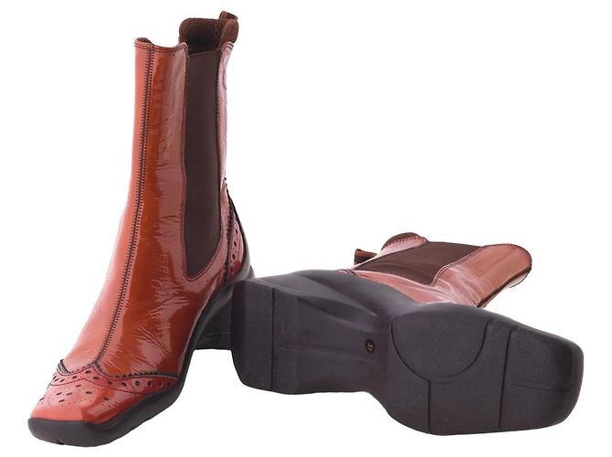 Botines de charol Miu Miu Naranja - vista 7