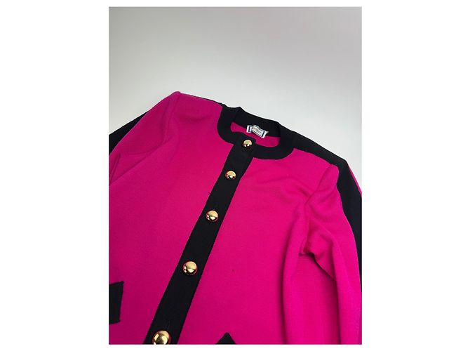 Vintage Yves Saint Laurent Kleid Lila Schwarz M - Ansicht 6