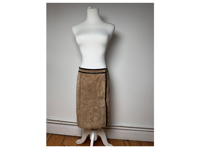 Vintage Gucci Wildlederrock braun 36/S - Ansicht 14