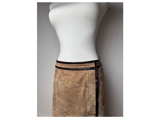Vintage Gucci Wildlederrock braun 36/S - Ansicht 15