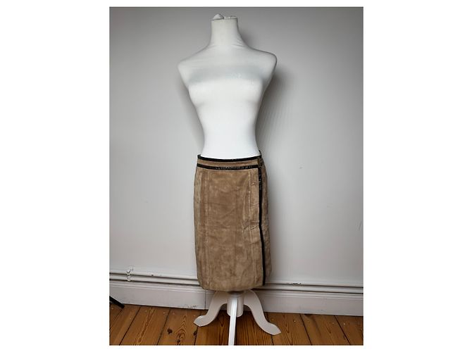 Vintage Gucci Wildlederrock braun 36/S - Ansicht 2