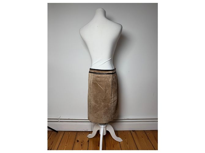 Vintage Gucci Wildlederrock braun 36/S - Ansicht 4