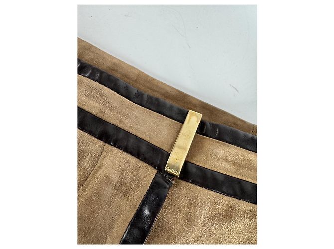 Vintage Gucci Wildlederrock braun 36/S - Ansicht 5