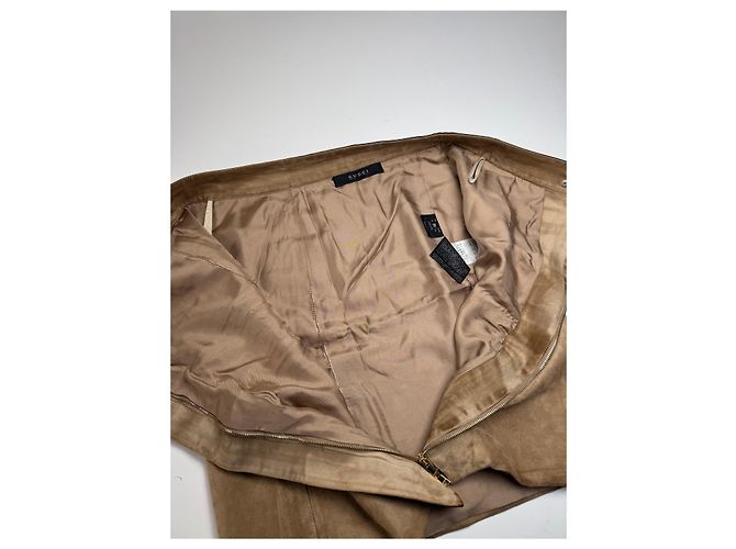 Vintage Gucci Wildlederrock braun 36/S - Ansicht 9