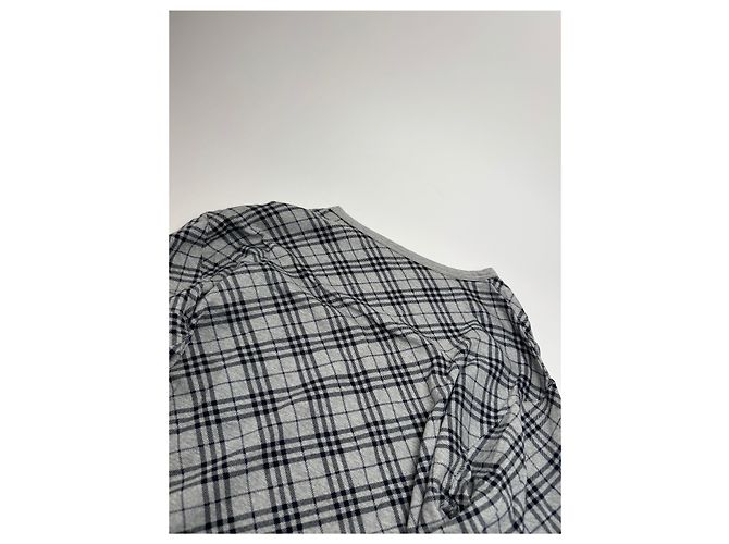 Vintage Burberry Karomuster Rundhals Pullover L Grau Schwarz - Ansicht 13