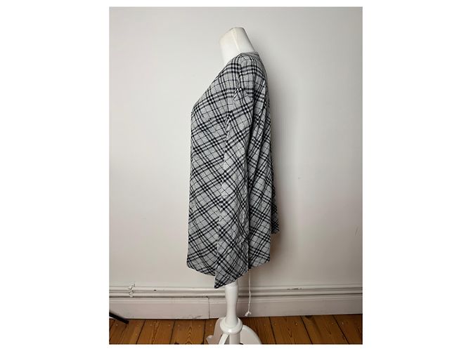 Vintage Burberry Karomuster Rundhals Pullover L Grau Schwarz - Ansicht 2